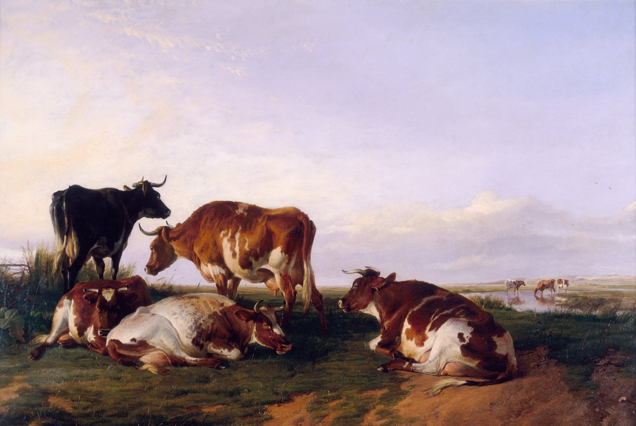 "Maisema ja karja", 1868 tekijältä Thomas Sidney Cooper