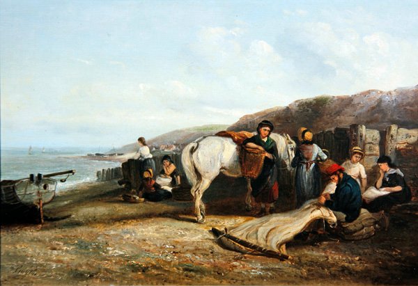 Verkkojen korjaaminen (öljy kankaalle) tekijältä Thomas Smythe