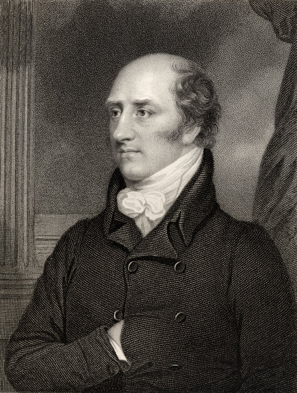 George Canning, pääministeri, kaiverrettu W. Holl, "National Portrait Gallery, osa II", julkaistu noin 1835 tekijältä Thomas Stewardson