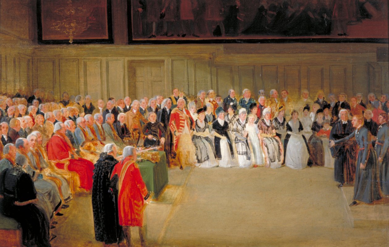 "Kristuksen sairaala, Matteuksen päivä, 1798" tekijältä Thomas Stothard