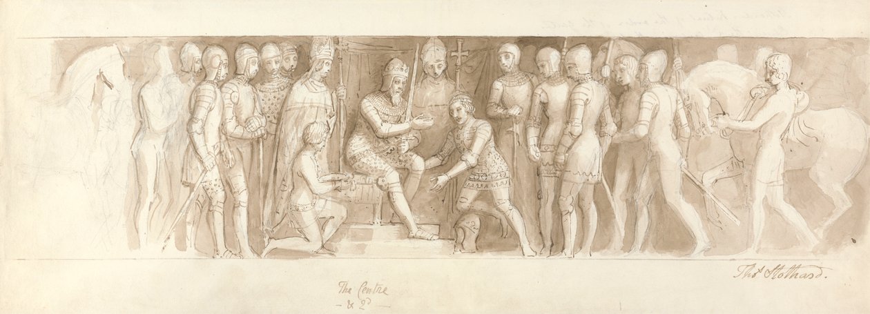 Suunnittelu Grand Staircasen, Buckinghamin palatsin, Centerin & 2d:lle tekijältä Thomas Stothard