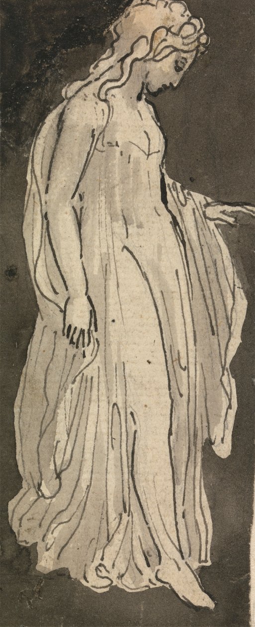 Tyttö, täyspitkä, kasvot oikealle tekijältä Thomas Stothard