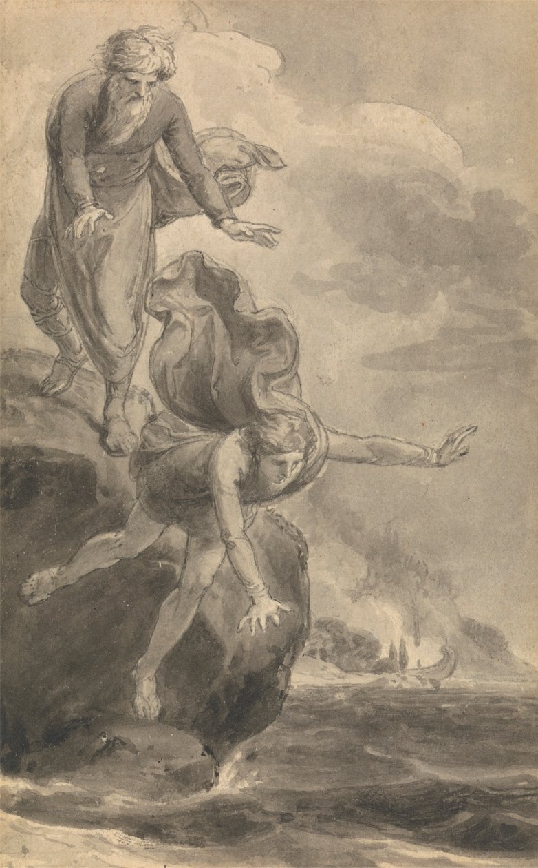 Yksi kuudesta kuvituksesta Fenelonin "Ulysseksen pojan Telemachuksen seikkailuihin" tekijältä Thomas Stothard
