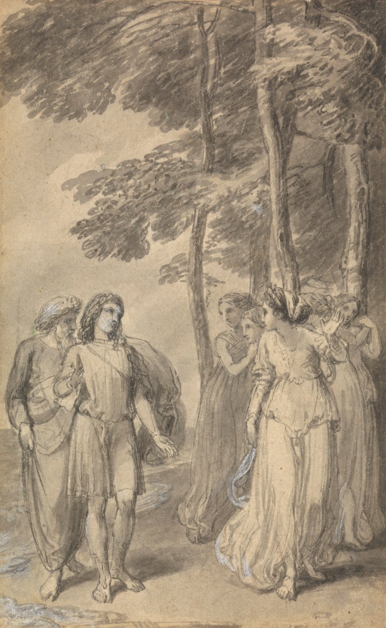 Yksi kuudesta kuvituksesta Fenelonin "Ulysseksen pojan Telemachuksen seikkailuihin" tekijältä Thomas Stothard