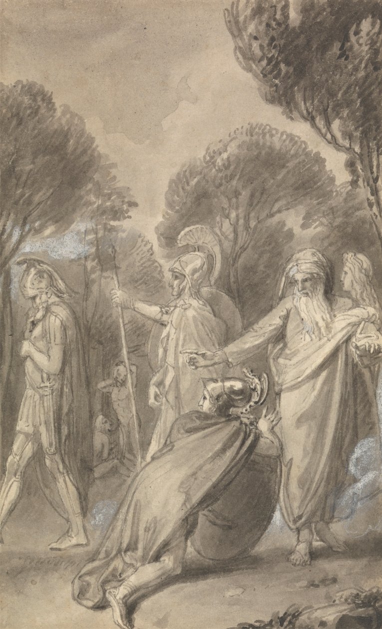 Yksi kuudesta kuvituksesta Fenelonin "Ulysseksen pojan Telemachuksen seikkailuihin" tekijältä Thomas Stothard