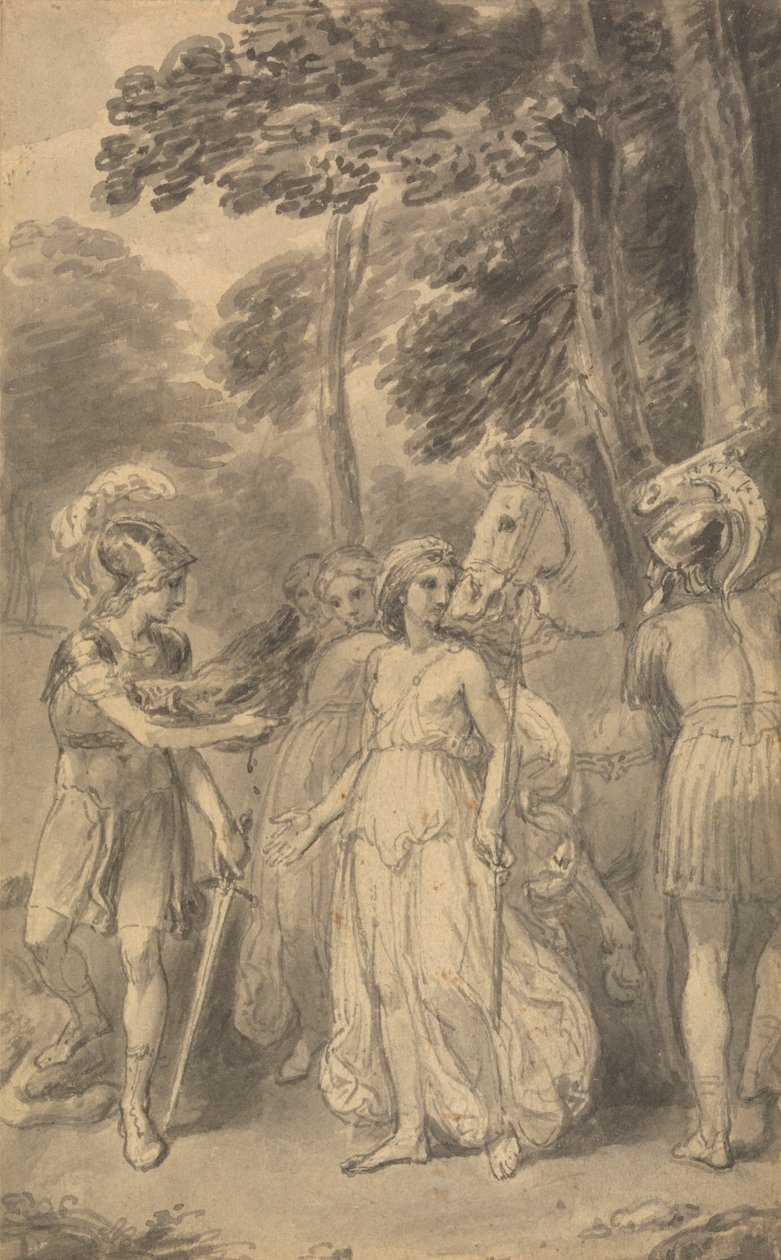 Yksi kuudesta kuvituksesta Fenelonin "Ulysseksen pojan Telemachuksen seikkailuihin" tekijältä Thomas Stothard