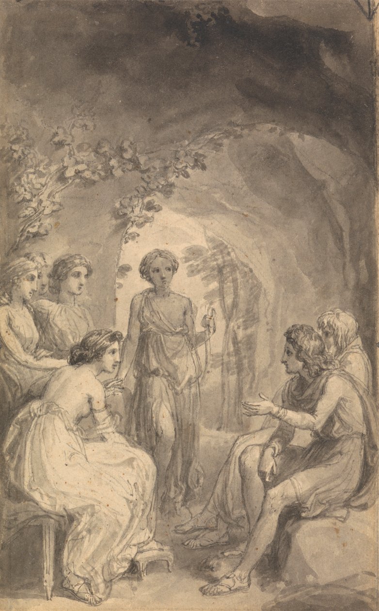 Yksi kuudesta kuvituksesta Fenelonin "Ulysseksen pojan Telemachuksen seikkailuihin" tekijältä Thomas Stothard