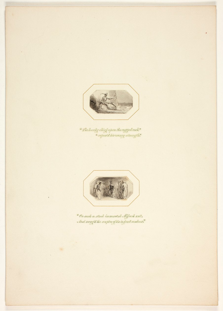 Tutkielma The Task -teoksen kuvalaattaa varten tekijältä Thomas Stothard