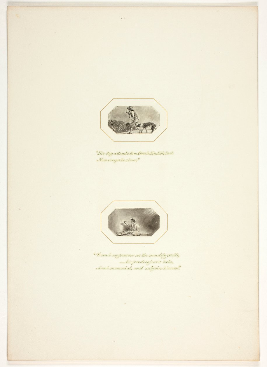 Tutkielma The Task -teoksen kuvalaattaa varten tekijältä Thomas Stothard