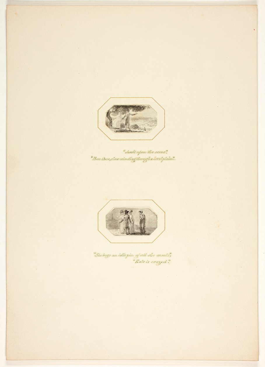 Tutkielma The Task -teoksen kuvalaattaa varten tekijältä Thomas Stothard