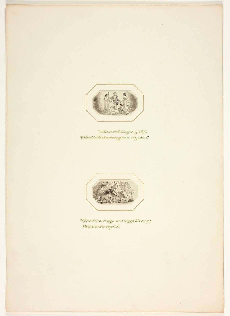 Tutkielma teoksen The Task kuvalaattaa varten tekijältä Thomas Stothard