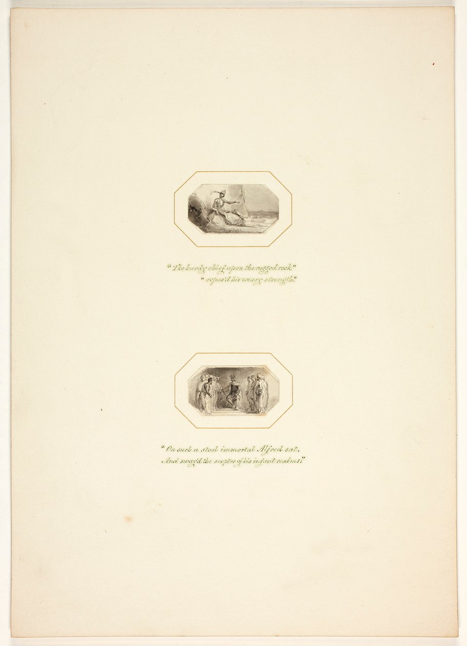 Tutkielma The Task -teoksen kuvalaattaa varten tekijältä Thomas Stothard