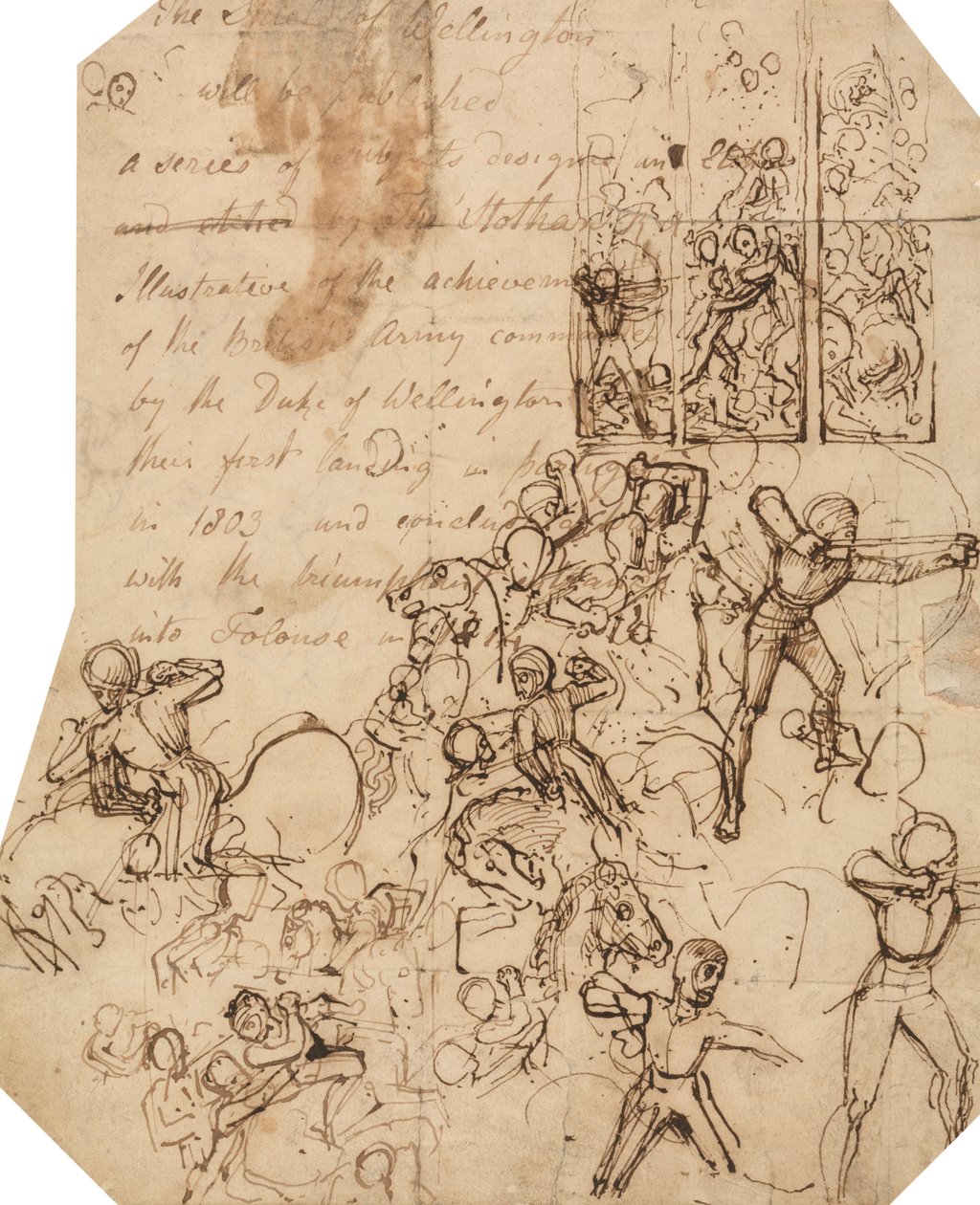 Tutkimus Wellington Shieldille tekijältä Thomas Stothard