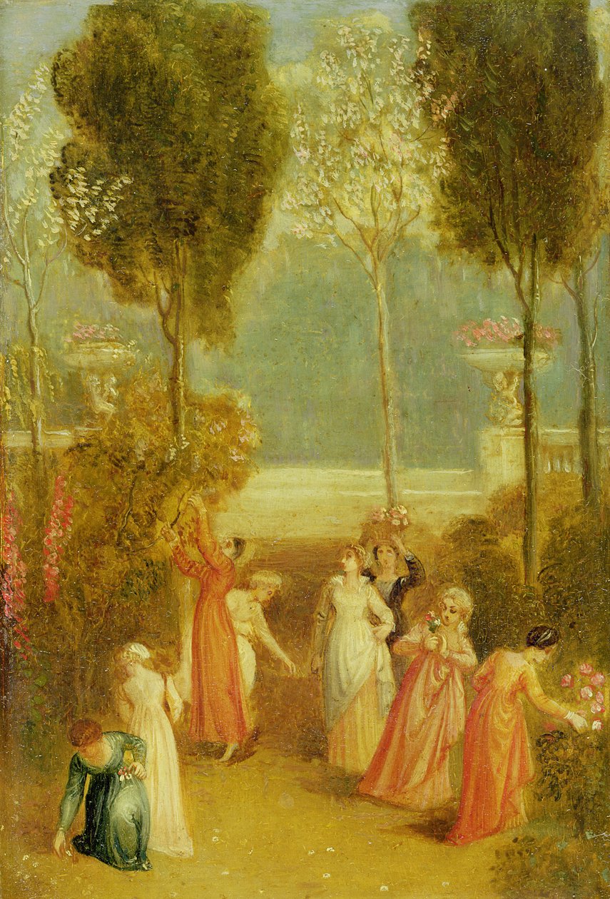The Garden, n. 1820 (öljy paneelille) tekijältä Thomas Stothard