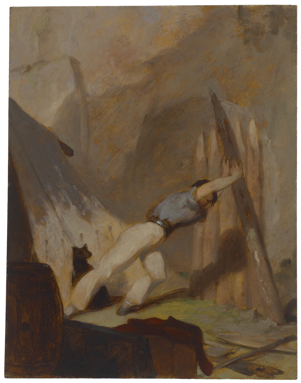 Suojan rakentaminen, n. 1856 tekijältä Thomas Sully