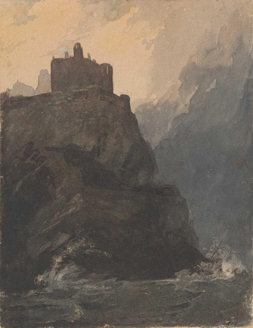 Castle on Cliff, myrskyinen meri ja haaksirikko Cliffin juurella tekijältä Thomas Sully