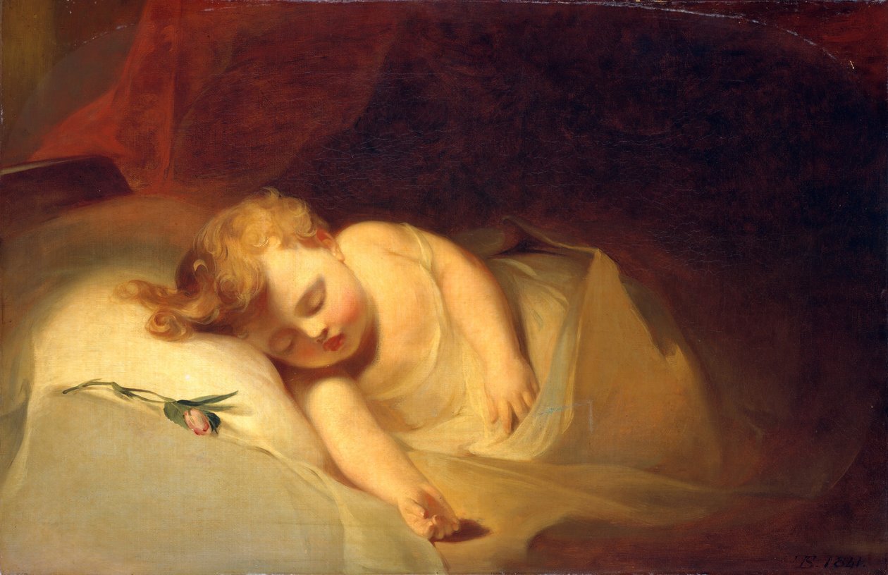 Lapsi nukkuu ruusunuppu, 1841. tekijältä Thomas Sully