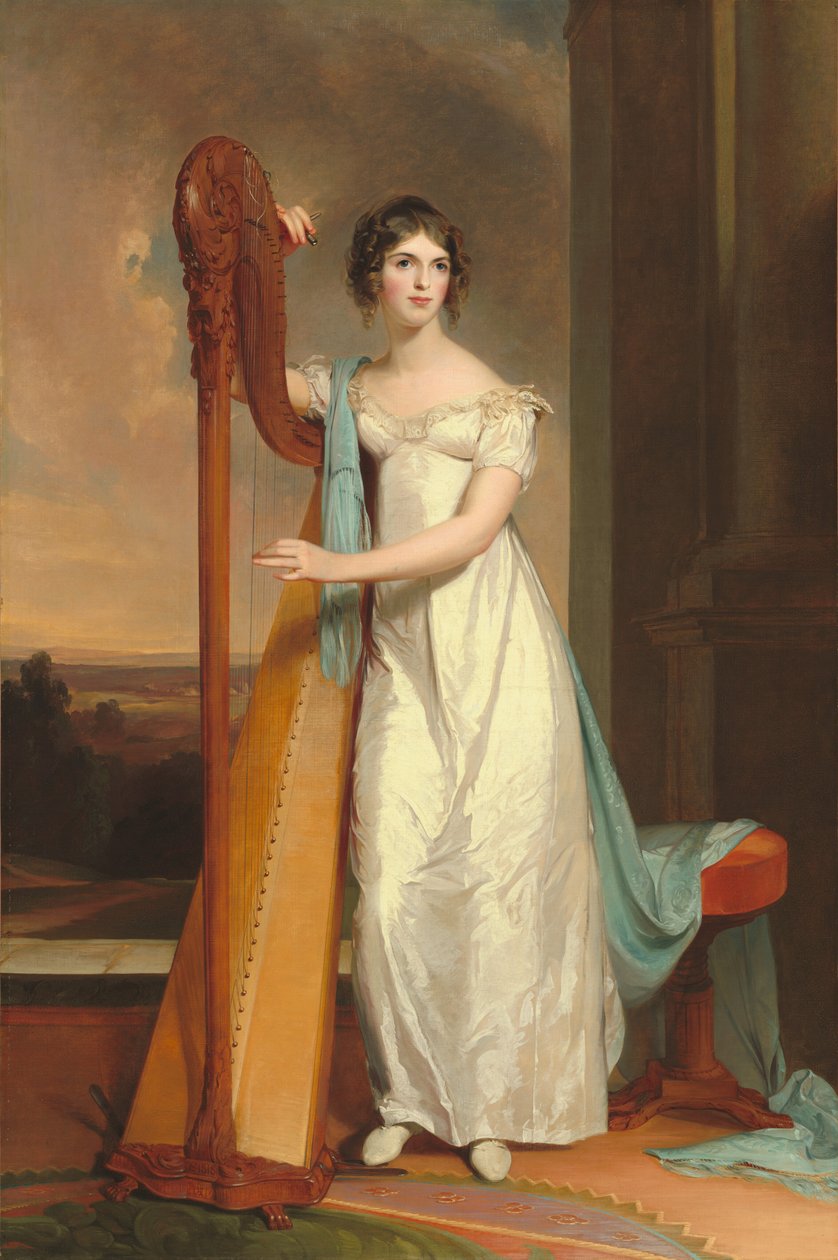 Nainen harpun kanssa: Eliza Ridgely tekijältä Thomas Sully