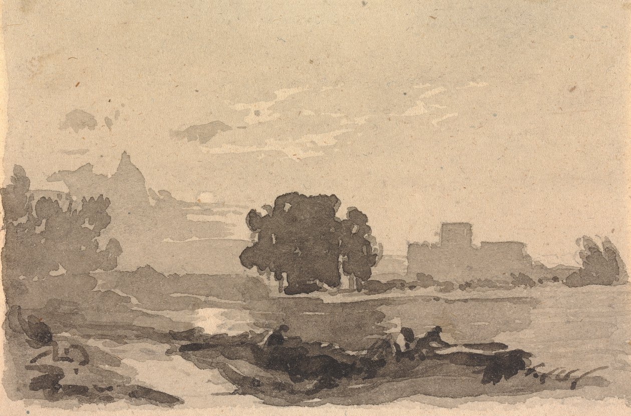 Maisema linna taustalla tekijältä Thomas Sully