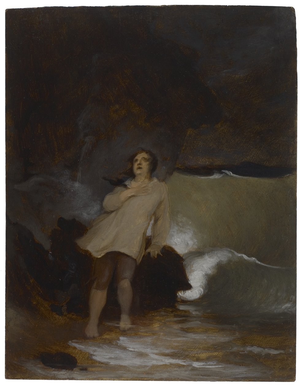 Robinson Crusoen haaksirikko, n. 1856 tekijältä Thomas Sully