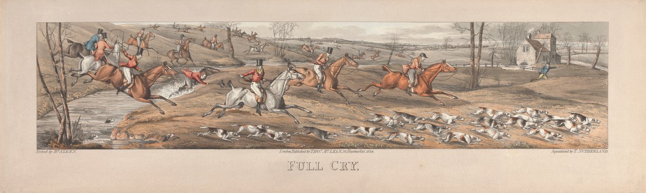 Neljän sarja: Full Cry. Lontoo, pubi. kirjoittanut Thos. McLean, 1824 tekijältä Thomas Sutherland