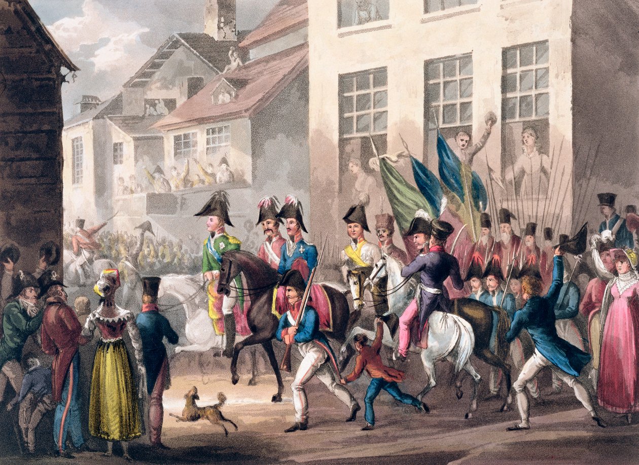 "liittoutuneiden pääsy Pariisiin, 31. maaliskuuta 1814", 1815 tekijältä Thomas Sutherland