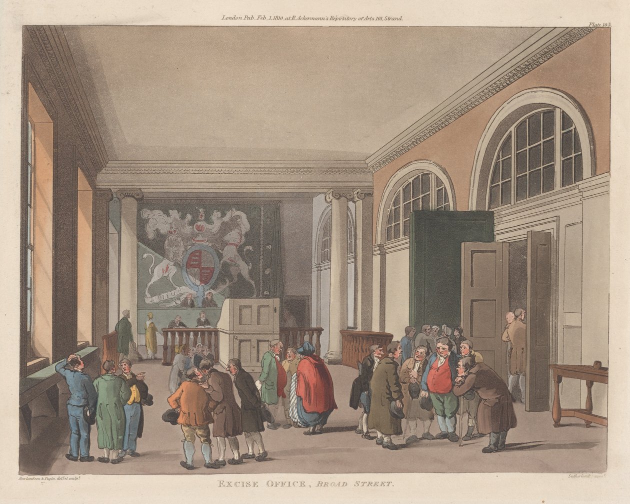 Valmisteverotoimisto, Broad Street, 1. helmikuuta 1810, 1. helmikuuta 1810. tekijältä Thomas Sutherland