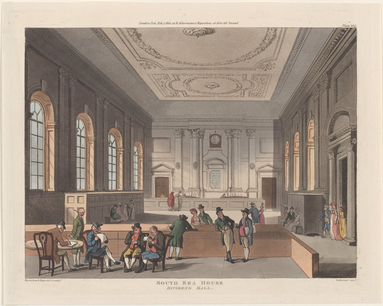 South Sea House, Dividend Hall, 1. helmikuuta 1810, 1. helmikuuta 1810. tekijältä Thomas Sutherland