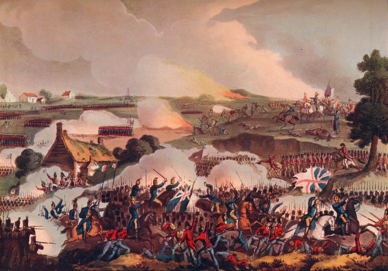 Brittiarmeijan keskus toiminnassa Waterloon taistelussa 1800-luvulla 1909 tekijältä Thomas Sutherland