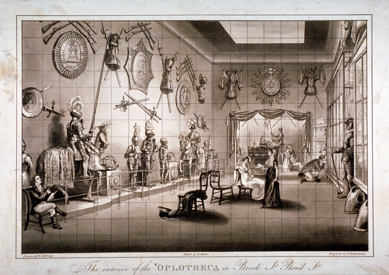 Hoplotheca, Brook Street, Westminster, Lontoo, c1810 tekijältä Thomas Sutherland
