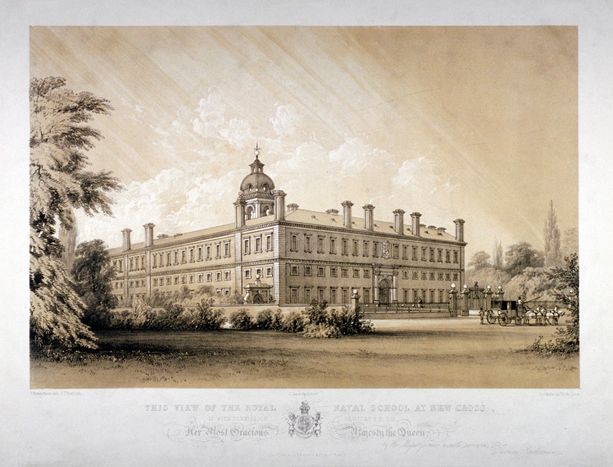 Royal Naval School New Crossissa, Lewisham, Lontoo, n. 1870. tekijältä Thomas Talbot Bury