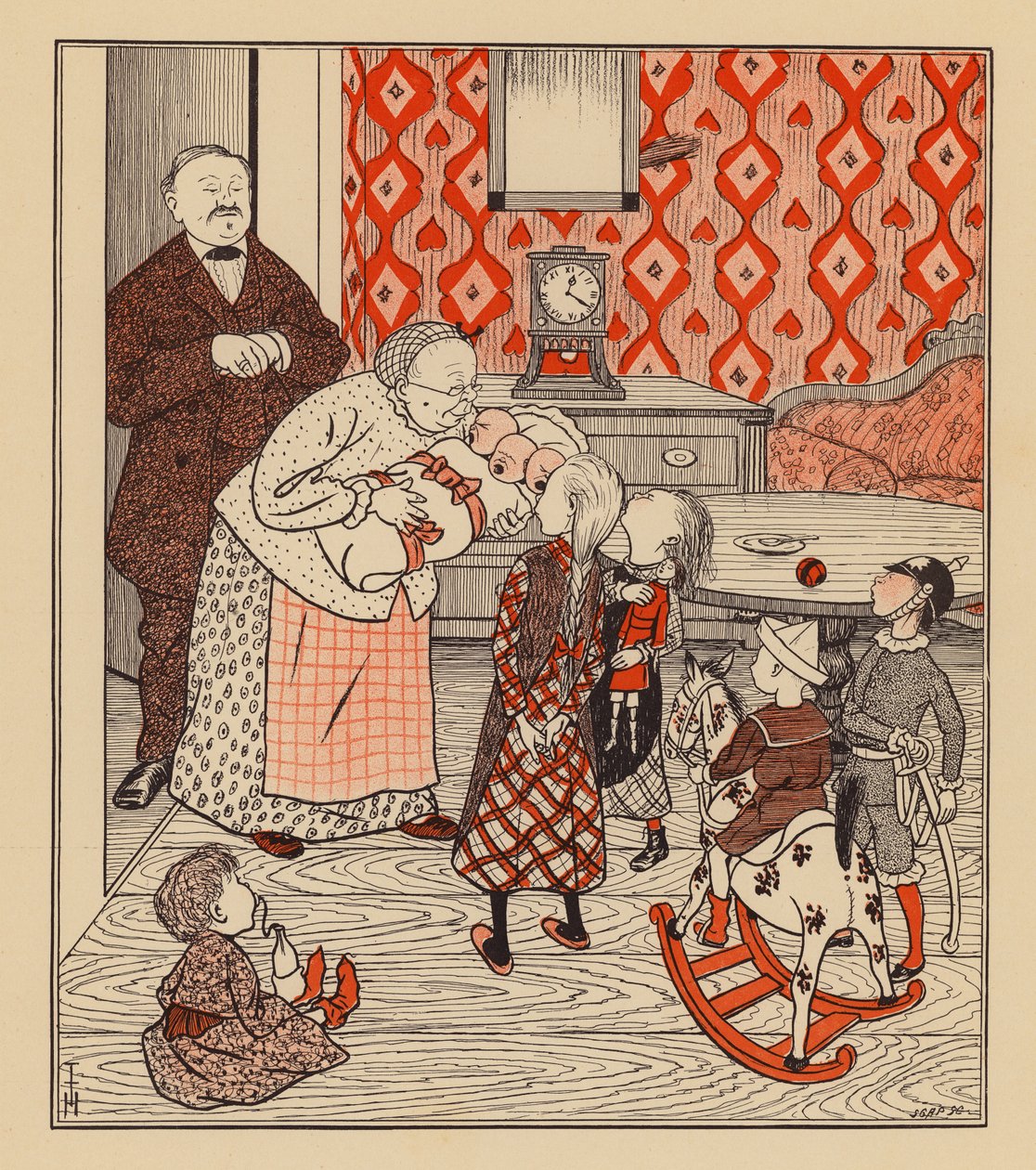 Mallimies (värilitro) tekijältä Thomas Theodor Heine