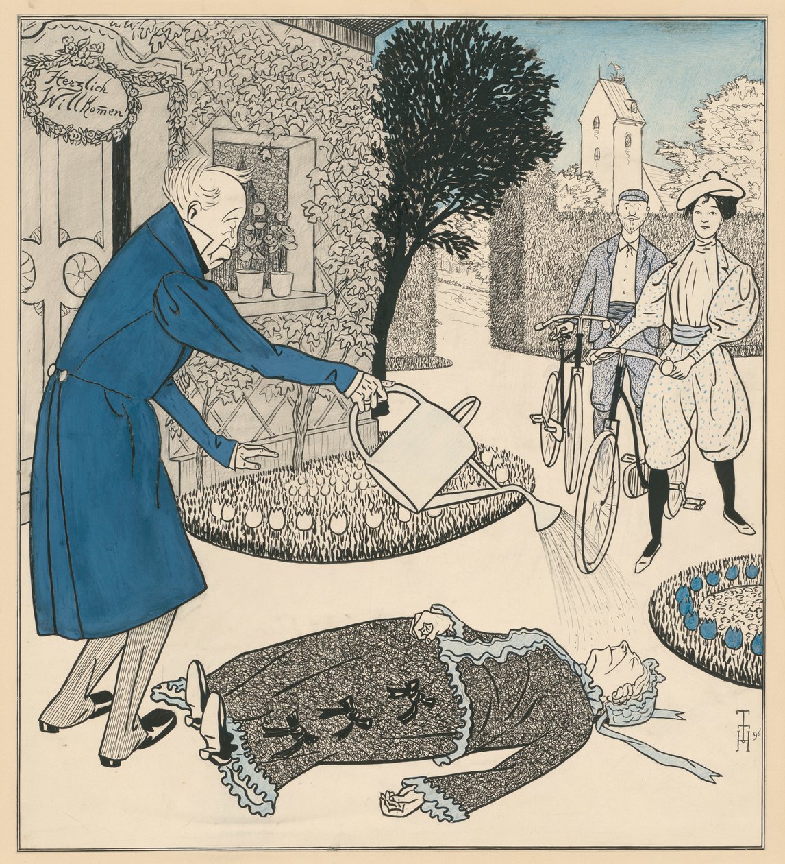 Nykyaikainen nainen eli vierailu vastanaineiden luona tekijältä Thomas Theodor Heine