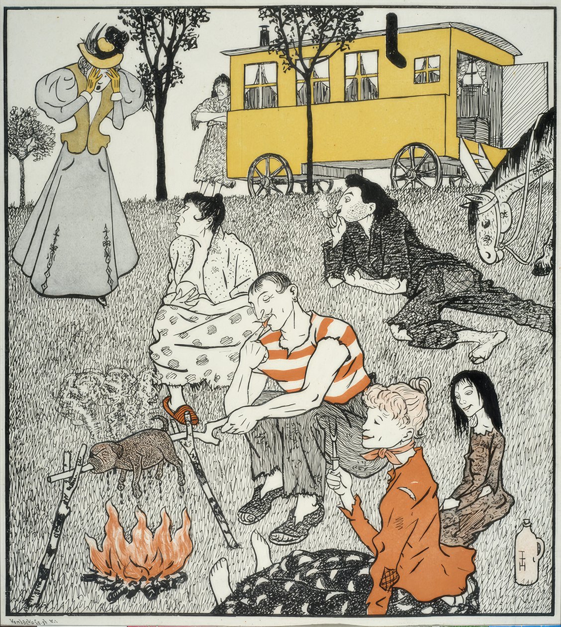 Jälleennäkeminen. / Voi Puzzi, minun täytyy löytää sinut tällaisena! tekijältä Thomas Theodor Heine