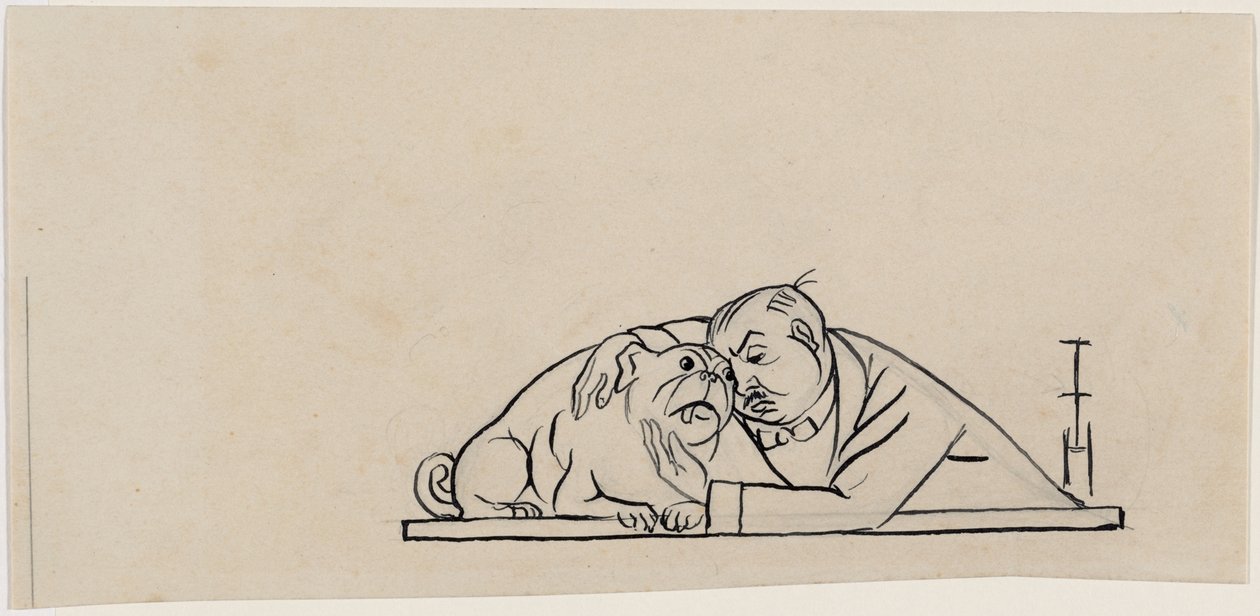 Omakuva mopsin kanssa tekijältä Thomas Theodor Heine