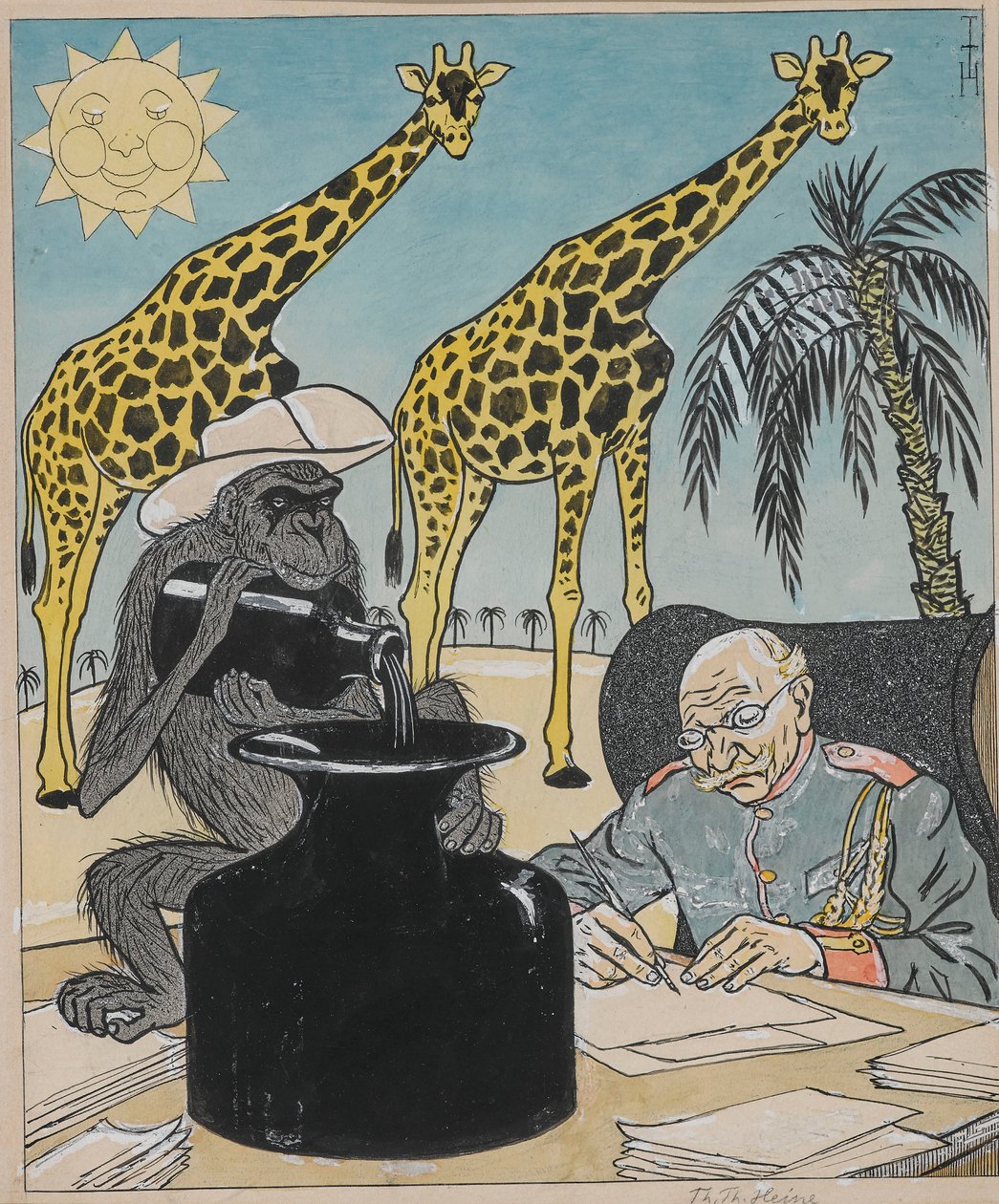 Siirtokunnat eivät voi kukoistaa Saksan hallituksen aikana, koska muste kuivuu..., 1903. tekijältä Thomas Theodor Heine