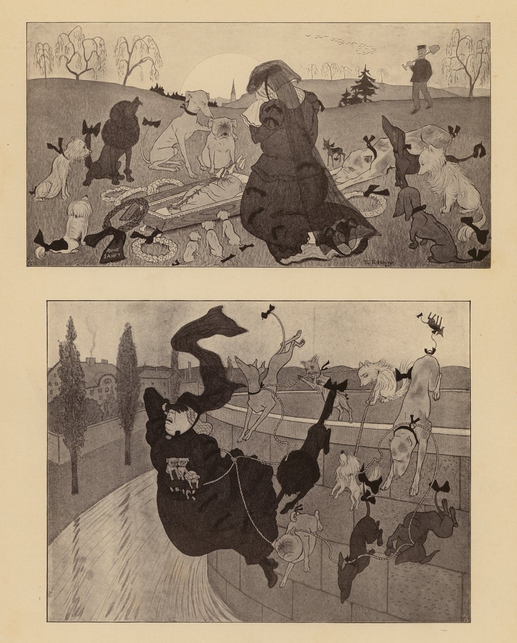 Väsynyt elämään I (litografia) tekijältä Thomas Theodor Heine