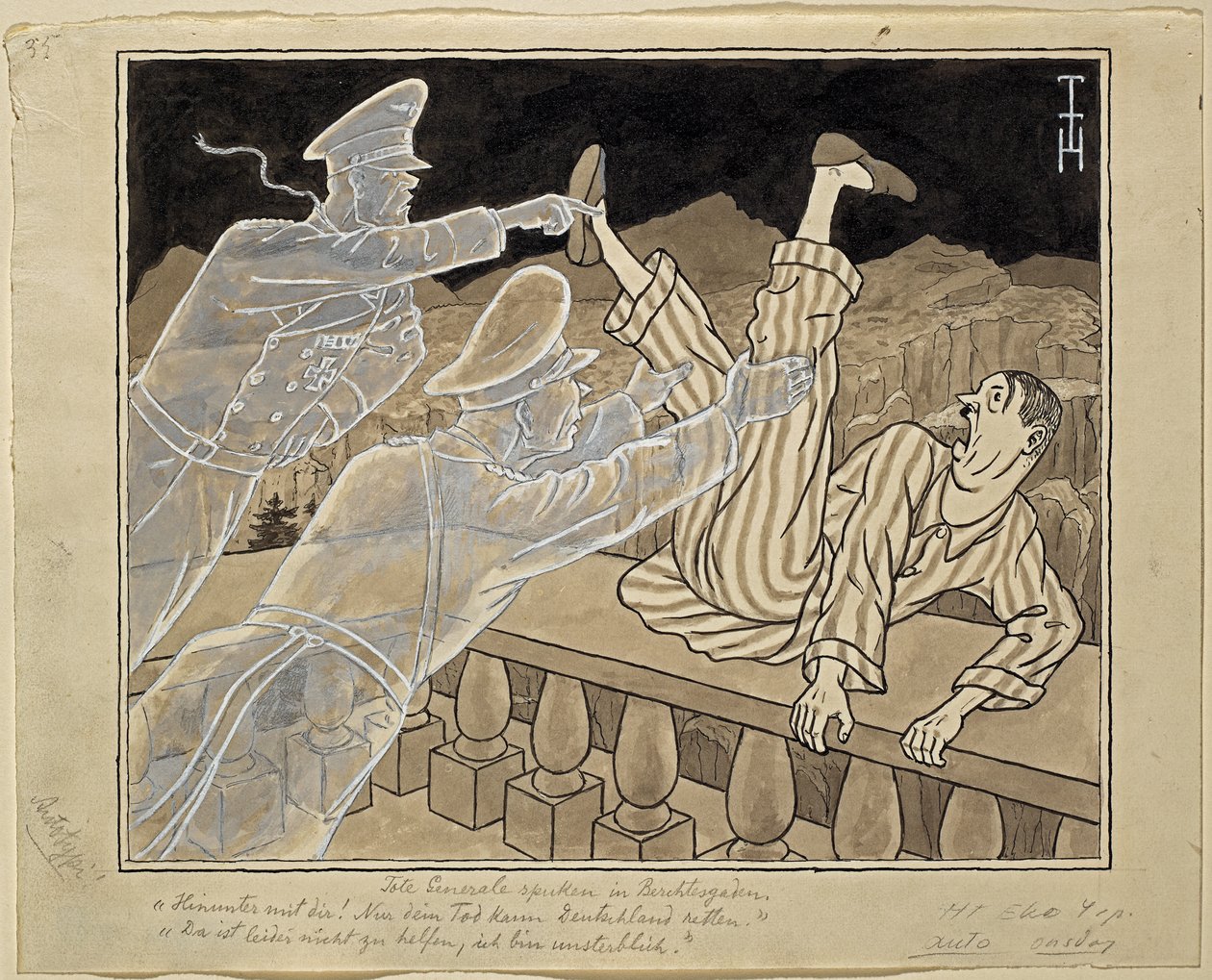 Kuolleet kenraalit kummittelevat Berchtesgadenissa tekijältä Thomas Theodor Heine