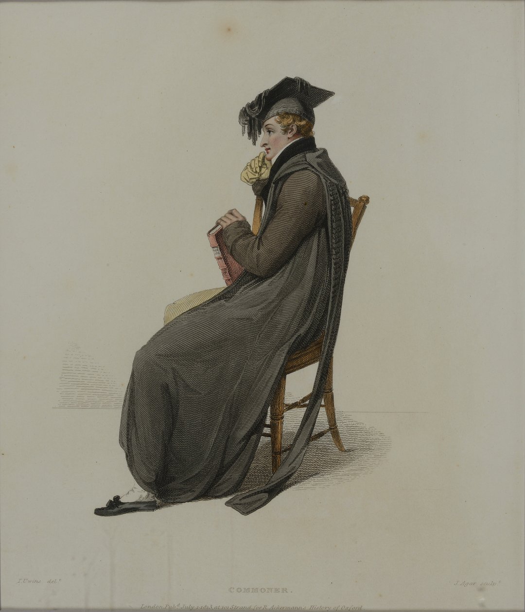 Commoner, kaiverrus J. Agar, julkaistu R. Ackermannin teoksessa "History of Oxford", 1813 (käsinvärinen kaiverrus) tekijältä Thomas Uwins