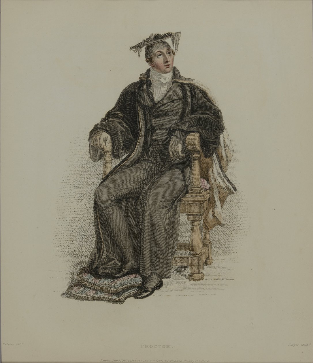 Proctor, kaiverrus J. Agar, julkaistu R. Ackermannin teoksessa "History of Oxford", 1814 (käsinvärinen kaiverrus) tekijältä Thomas Uwins