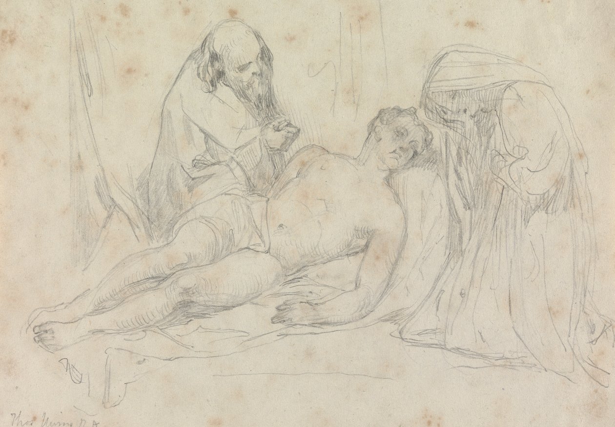 The Death of - asetti William Etty R.A. tekijältä Thomas Uwins