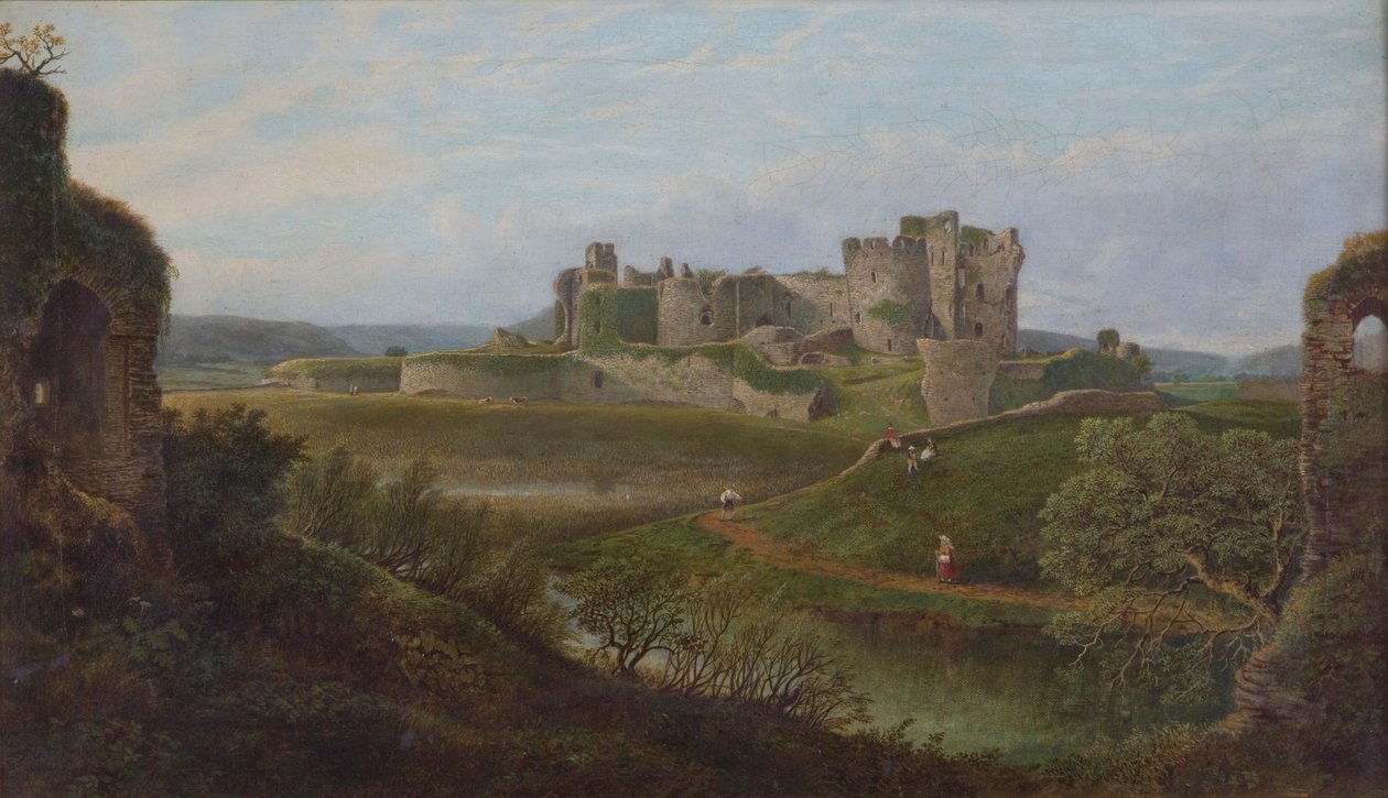 "Caerphilly Castle", 1834-1889 tekijältä Thomas Waters