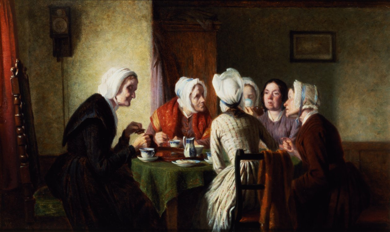 Village Gossips (öljy) tekijältä Thomas Webster