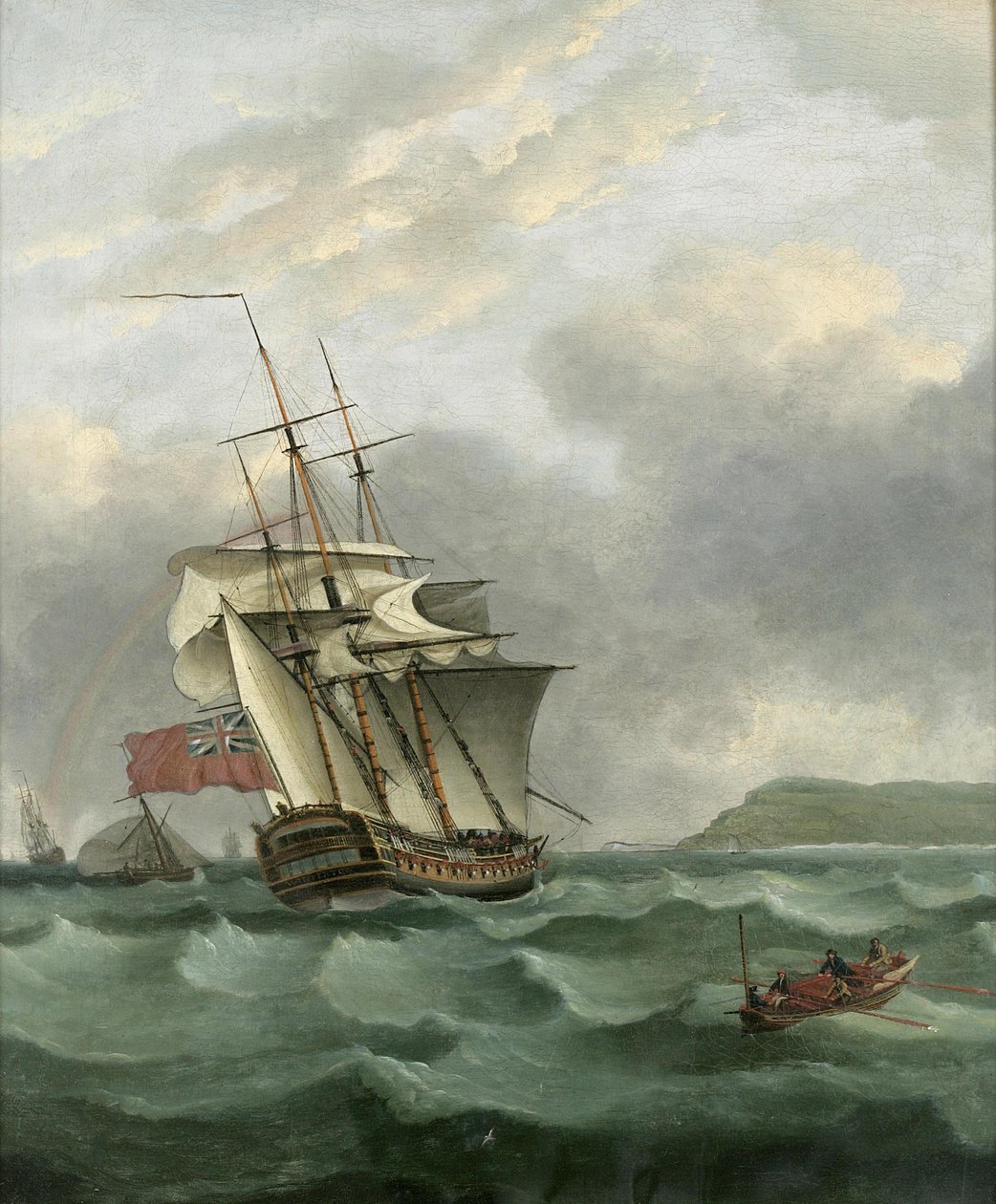 HMS Winterton lähestyy Doveria, Thomas Whitcombe tekijältä Thomas Whitcombe