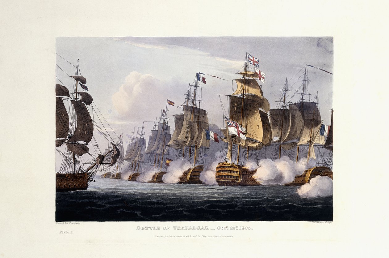 Trafalgarin taistelu, 21. lokakuuta 1805, 1816 tekijältä Thomas Whitcombe