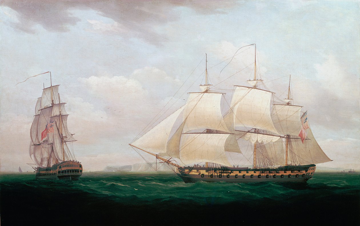 Kaksi itä-intiaania rannikolla, Thomas Whitcombe, 1850 tekijältä Thomas Whitcombe