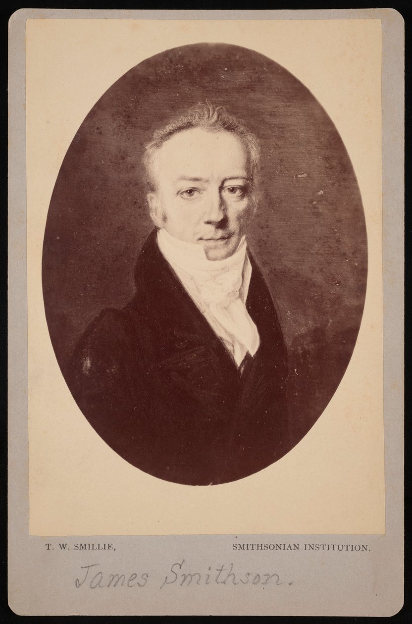 James Smithsonin muotokuva 1765-1829, 1816 valokuvattu 1870-luvulla. tekijältä Thomas William Smillie