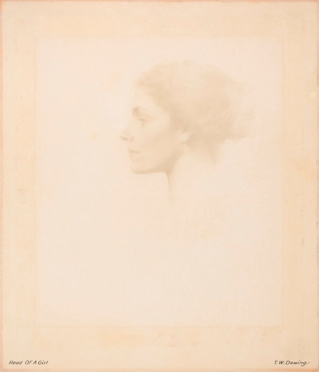 Tytön pää tekijältä Thomas Wilmer Dewing