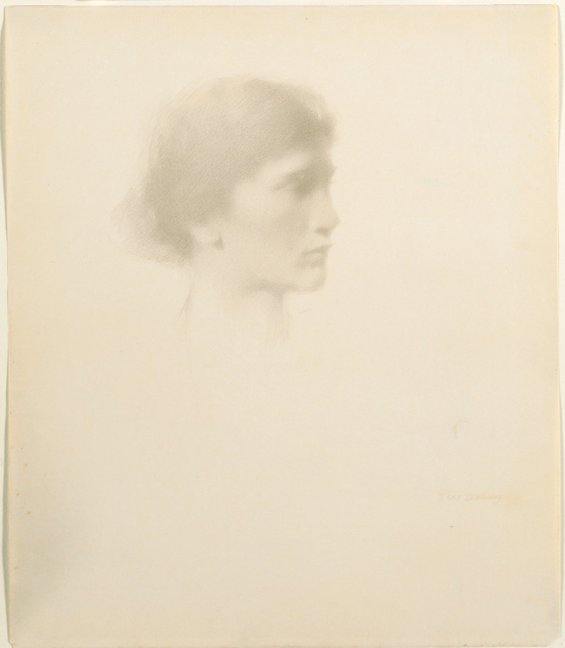 Naisen pää, 1894 tai sen jälkeen. tekijältä Thomas Wilmer Dewing