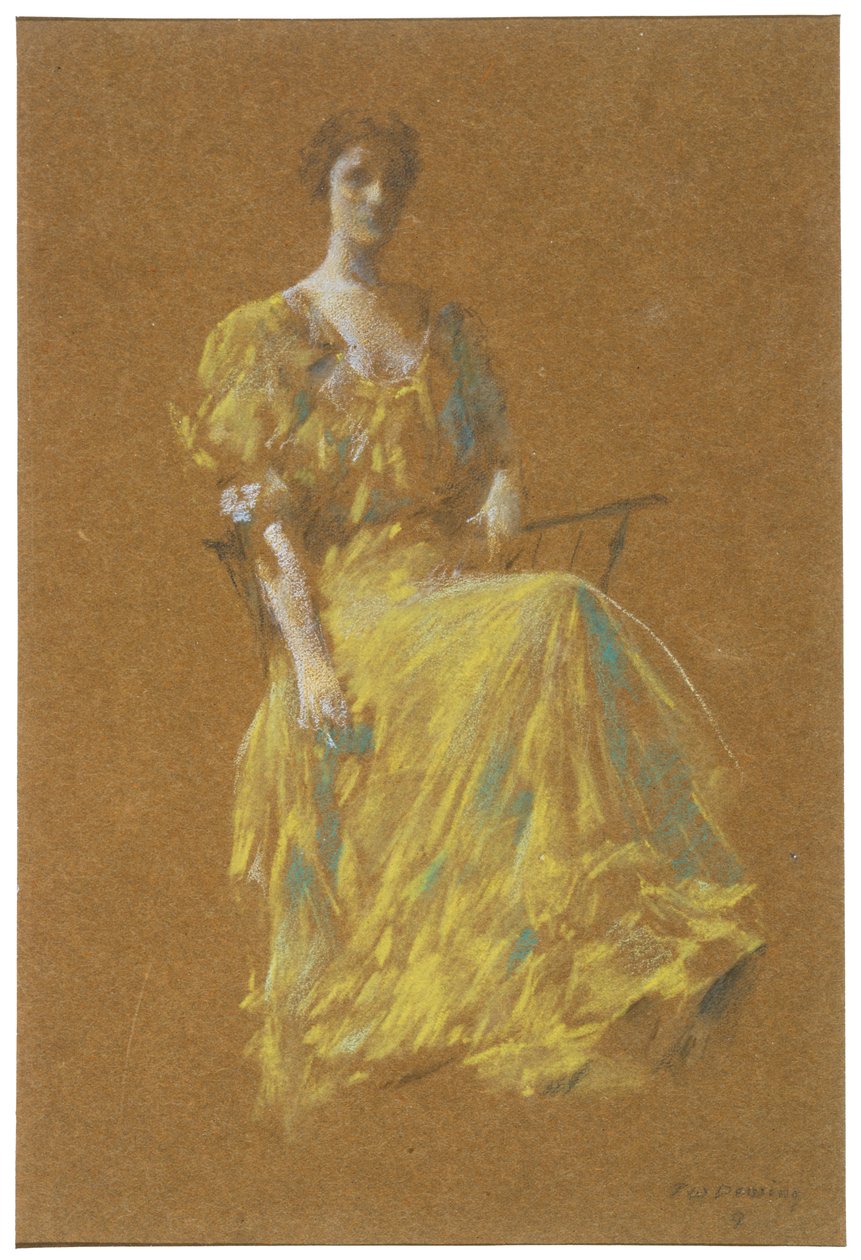 Vihreäpukuinen nainen tekijältä Thomas Wilmer Dewing